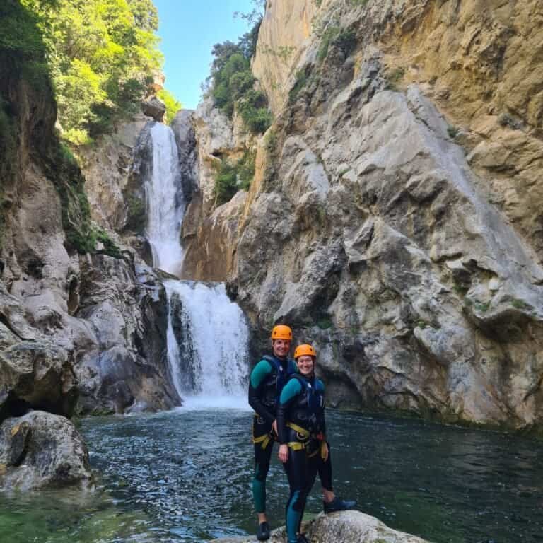 canyoning guest enjoying near waterfall Gubavica