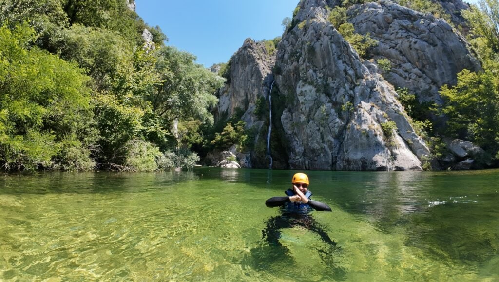 friend on the canyoning tour on the cetina river