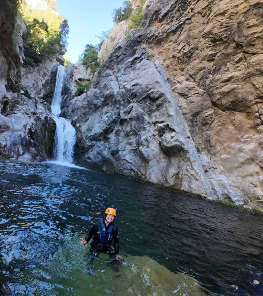 waterfall Gubavica on the canyoning route